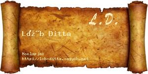 Löb Ditta névjegykártya